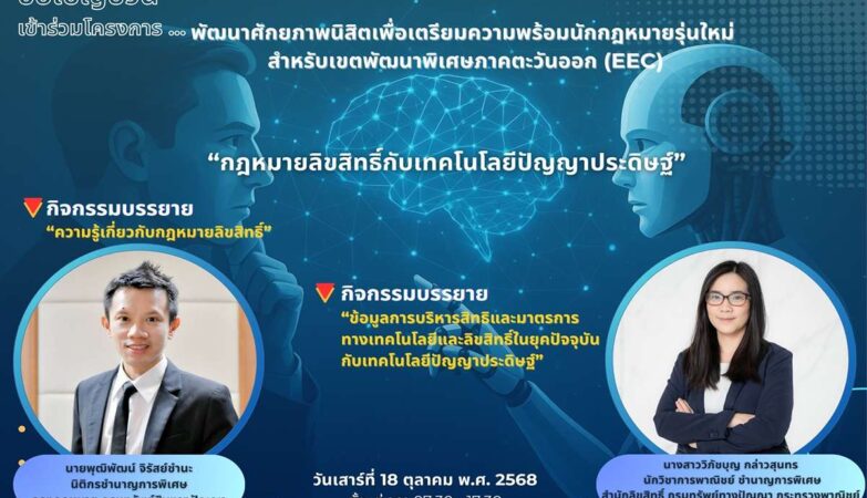 Student Potential Development Project to Prepare New-Generation Lawyers for the Eastern Economic Corridor (EEC) on the Topic of ‘Copyright Law and Artificial Intelligence Technology’